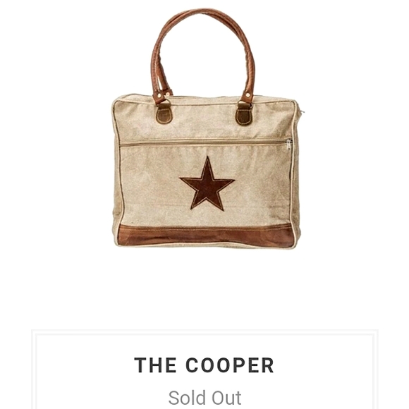 Handbags - The Barrel Shack "The Cooper" Repurposed Canvas & Leather Travel Zip-Top Tote